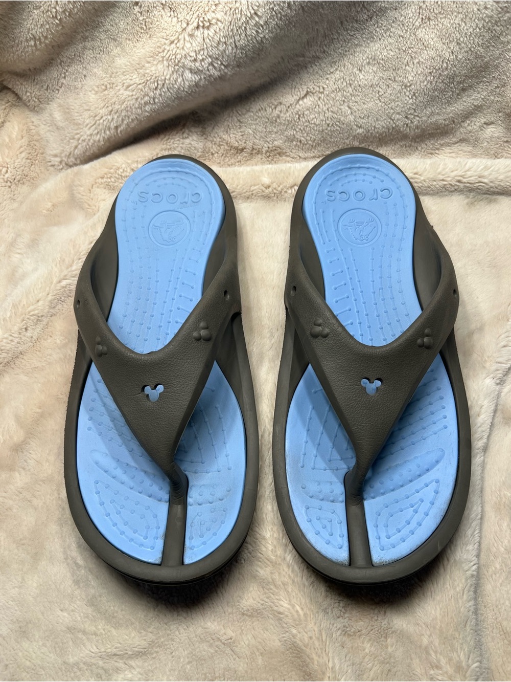 Disney-themed Crocs flip flops mens size 13